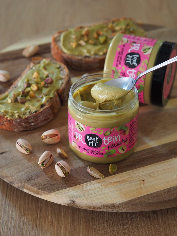 Feel FIT Protein Pistazienaufstrich, Proteincreme 24 %, ohne Zuckerzusatz, ohne Palmöl 200 g