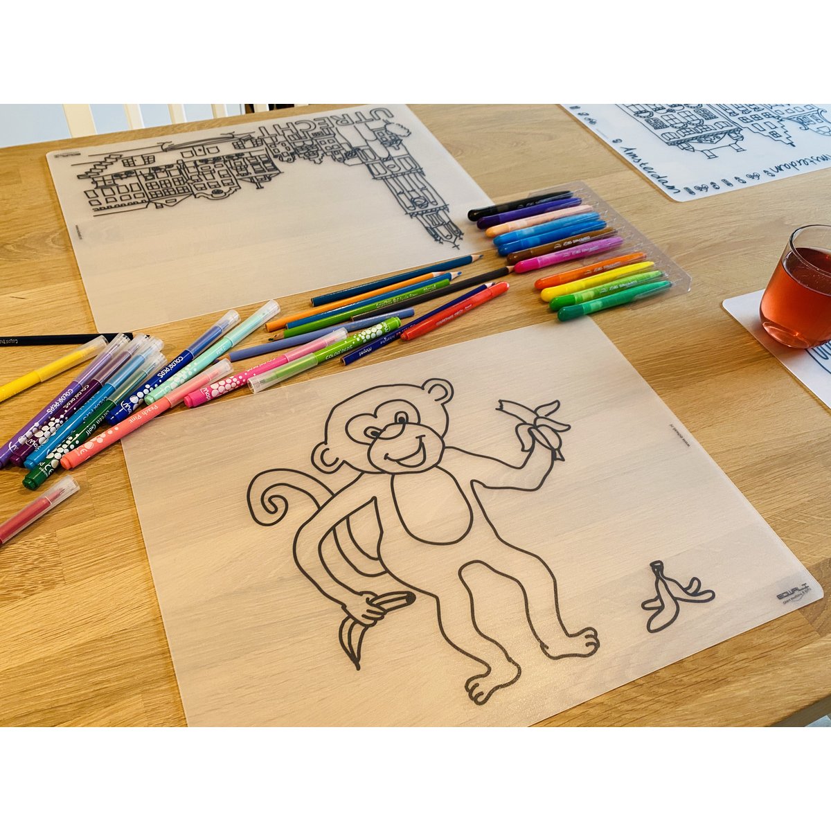 Wielokolorowa podkładka Banana Monkey