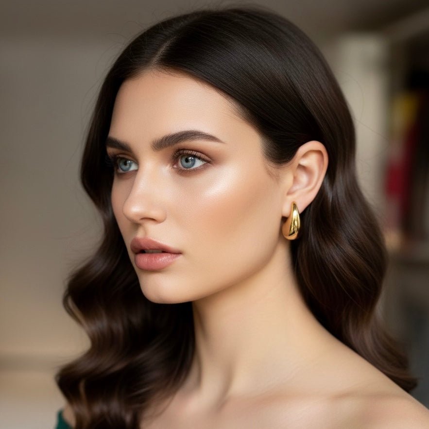Goccia Bold – Boucles d'oreilles lobe goutte dorées