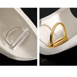 Bague double barre géométrique minimaliste audacieuse