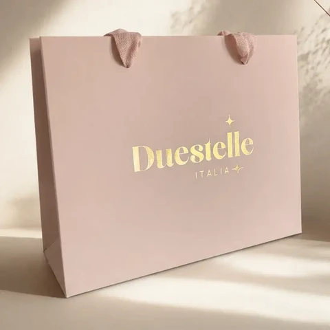 Premium Gift Bag Duestelle Italia Light Pink – 20×15×7 cm