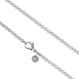 Stainless steel chain necklace, 70cm long, with a small charm pendant.