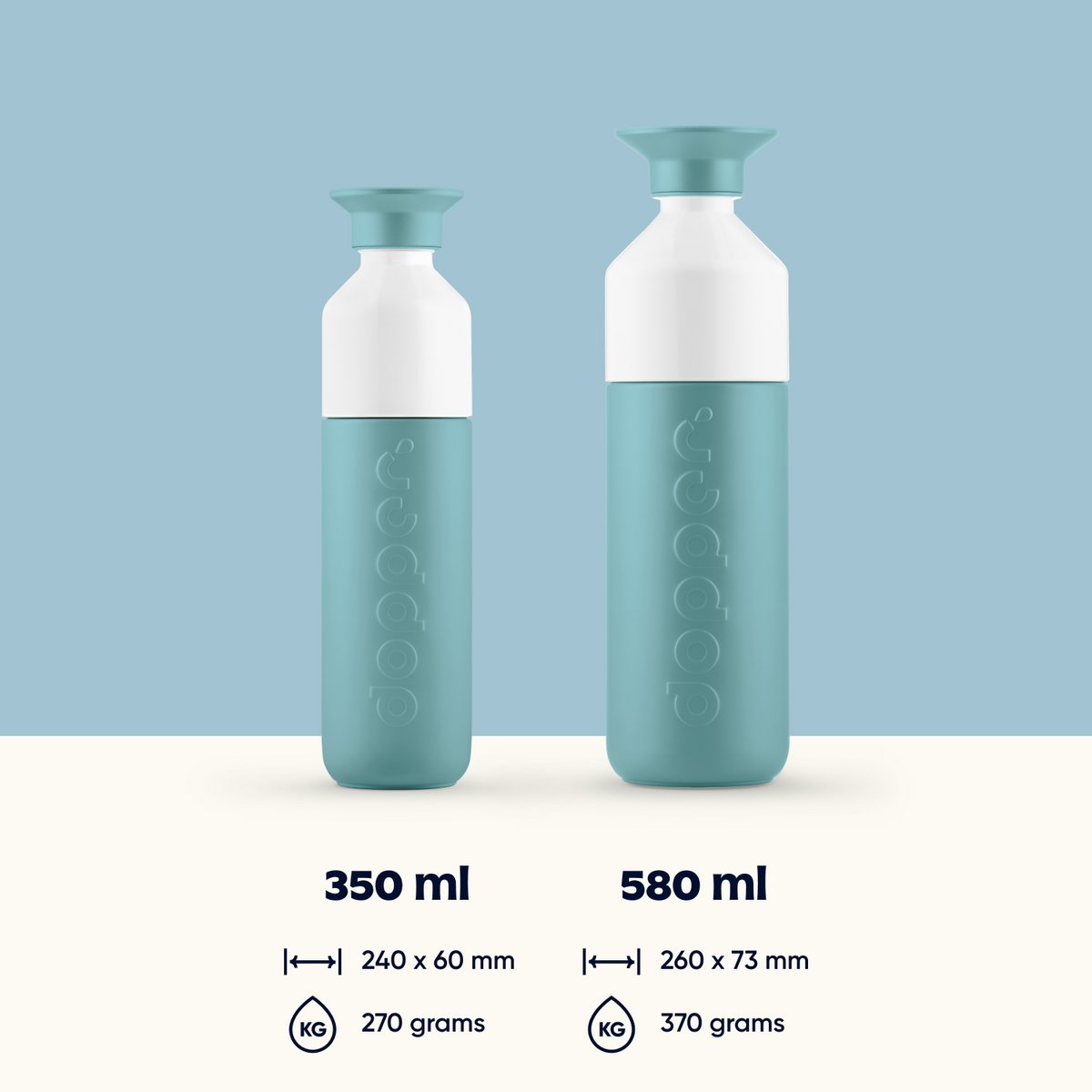 Botella Termo con Aislamiento Dopper Nariz de Botella Azul 350ml