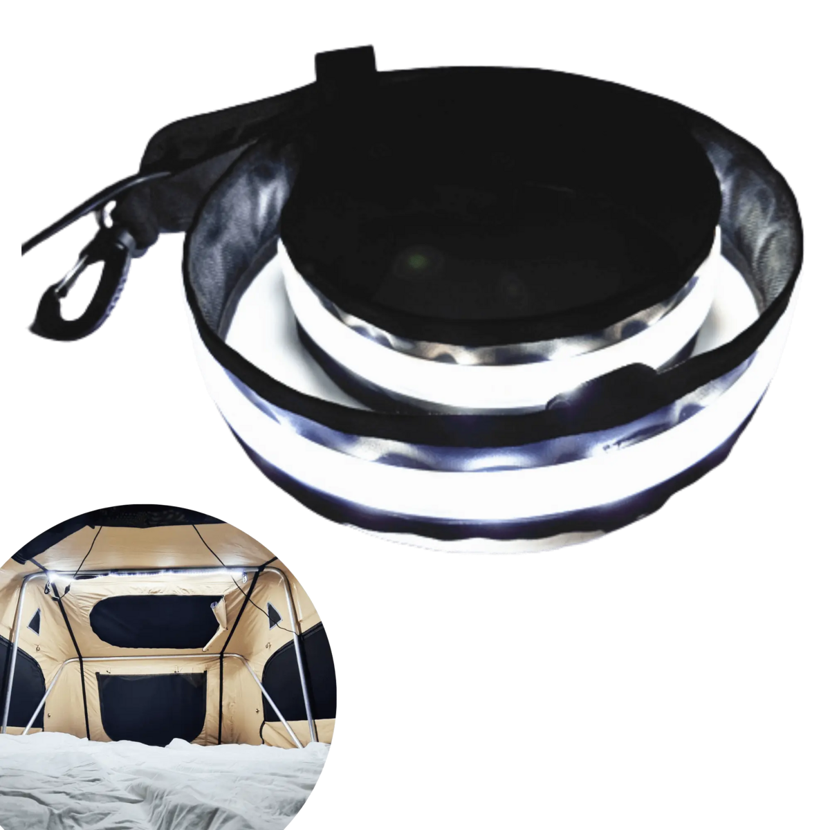 Tienda de campaña con techo para camping con tira LED - Flexible 1,3 M - Resistente al agua