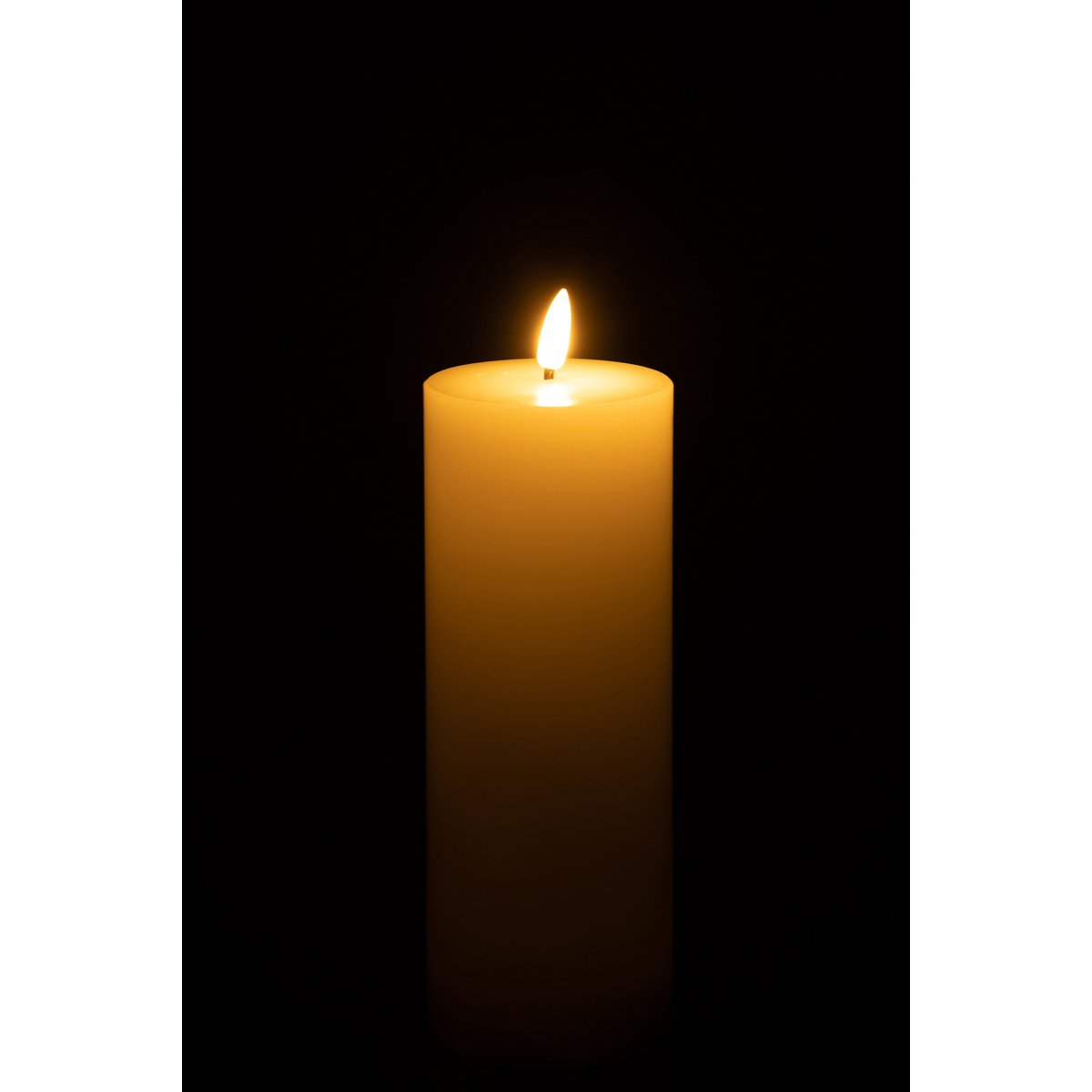 J-Line cylinder candle - white - large - LED lights