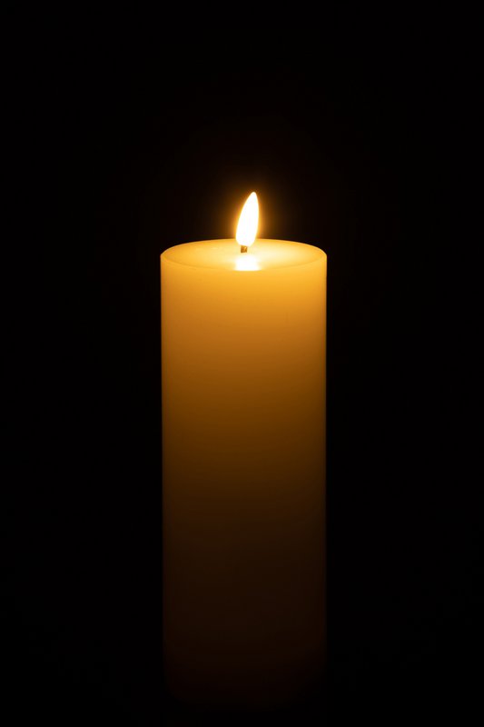 J-Line cylinder candle - white - large - LED lights