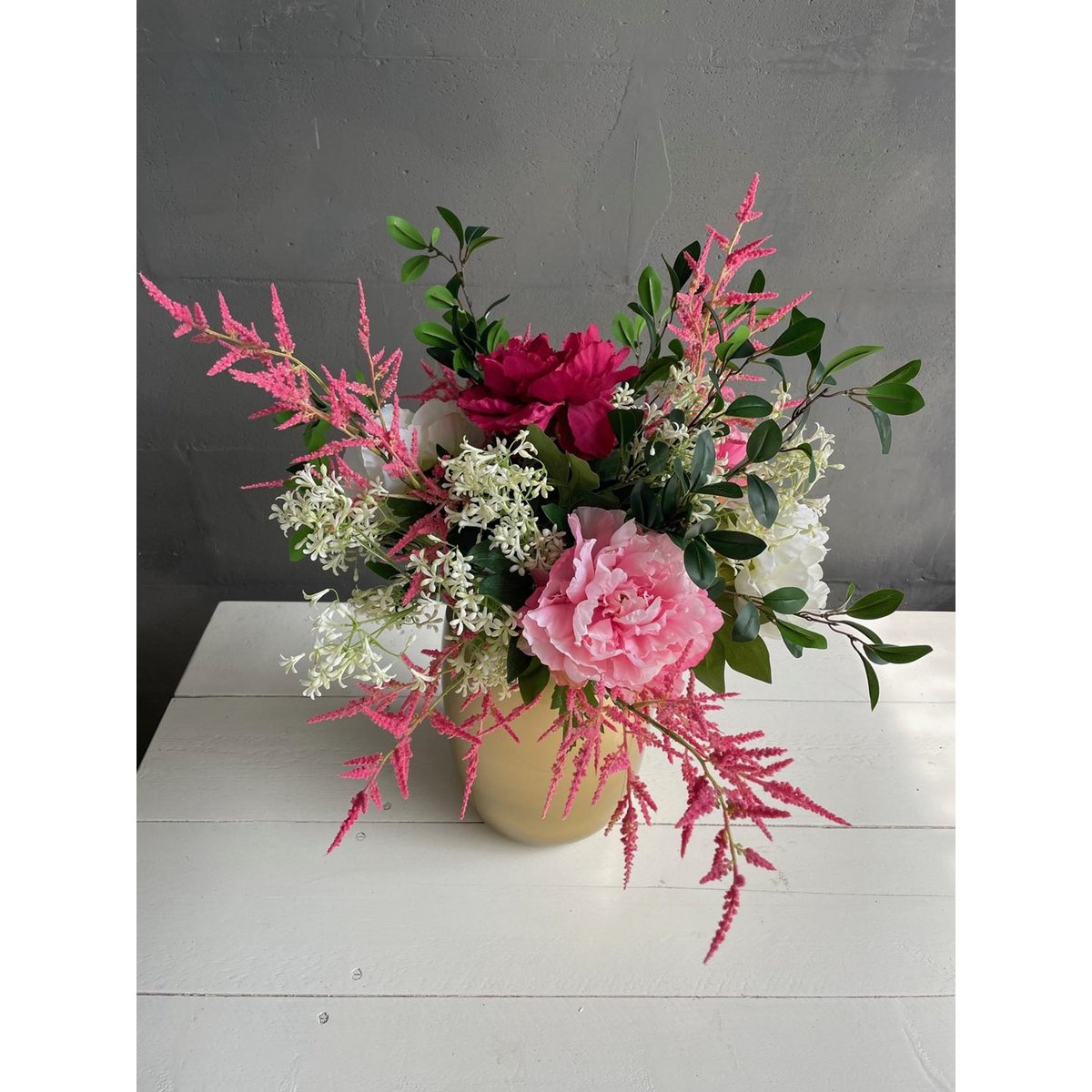 Flores artificiales - Ramo L - Rosa Brillante - 80cm