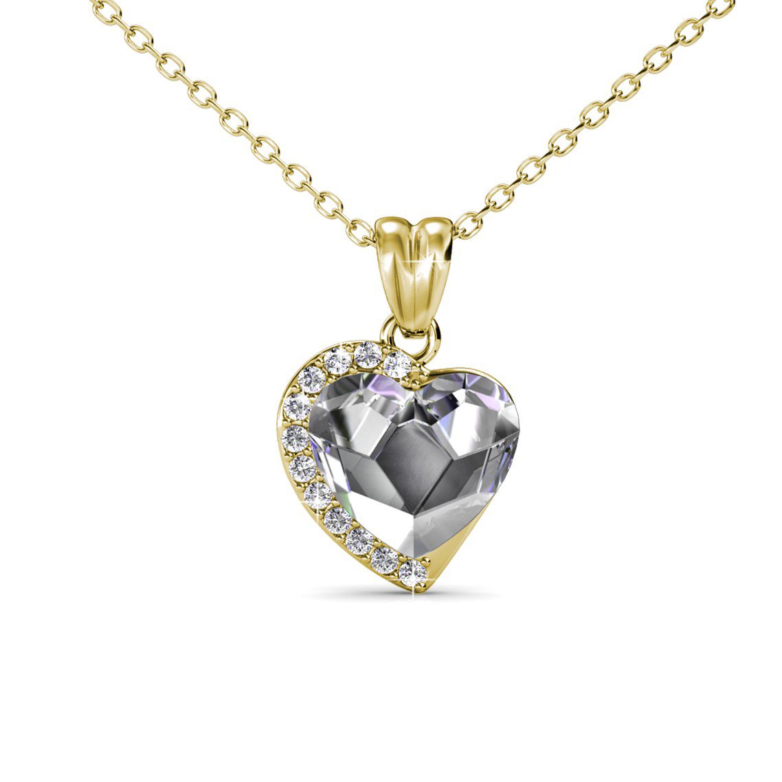 Amore - pendenti di sfondo d'oro e cristallino