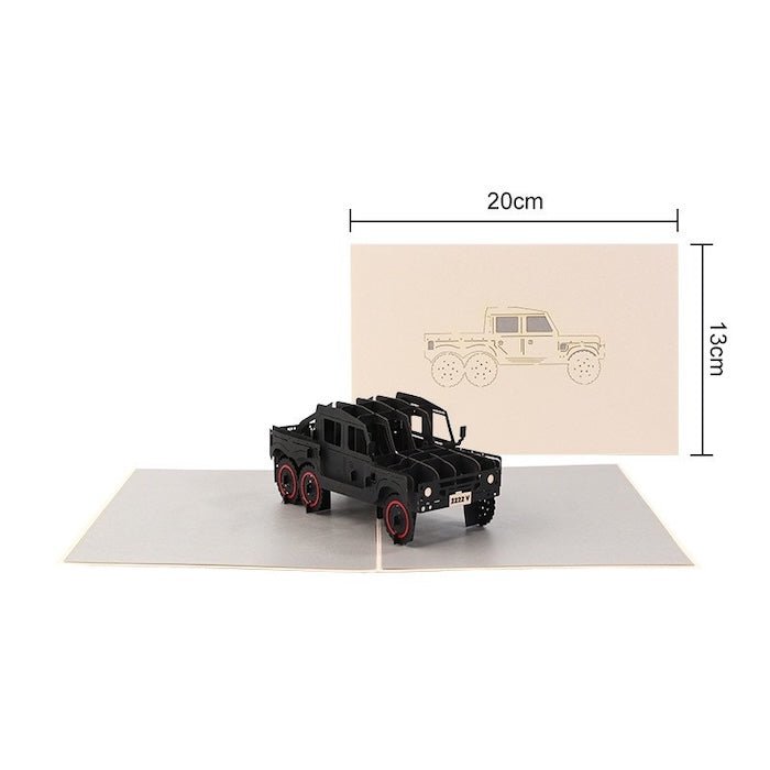 3D -kort til ham til far - Jeep og motorcykeldesign