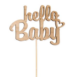 Holz-Stecker "hello Baby" 8x1pc