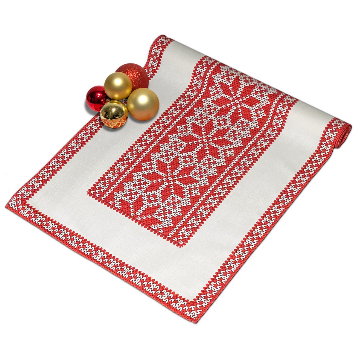 Chemin de table en tricot de Noël