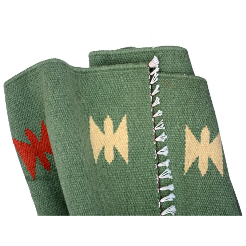 Alfombra kilim vintage tejida a mano en verde Glade