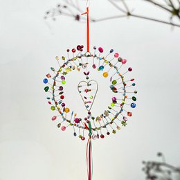 Decoratie SPARKLE hart in krans