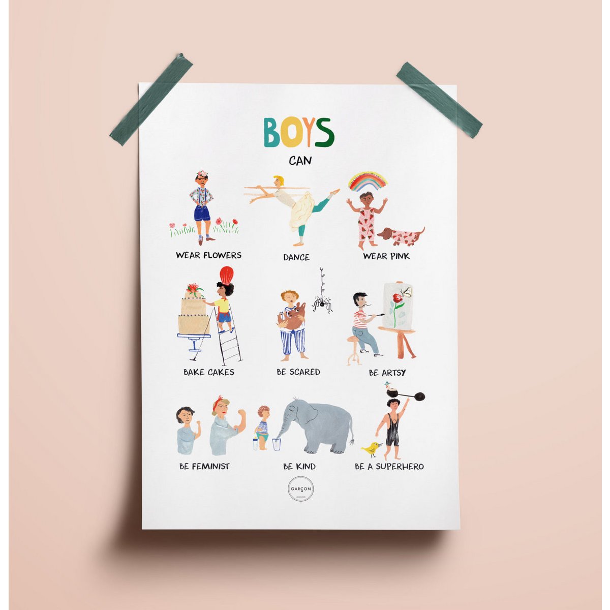 Poster "Jongens kunnen" A3