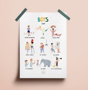 Poster "Jongens kunnen" A3
