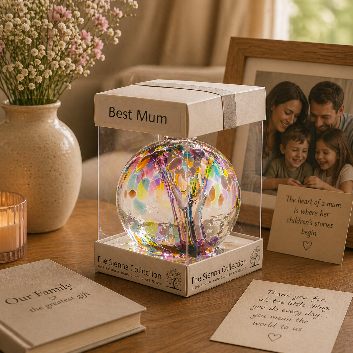 10cm Spirit Ball - Best Mum - Multicoloured Pink