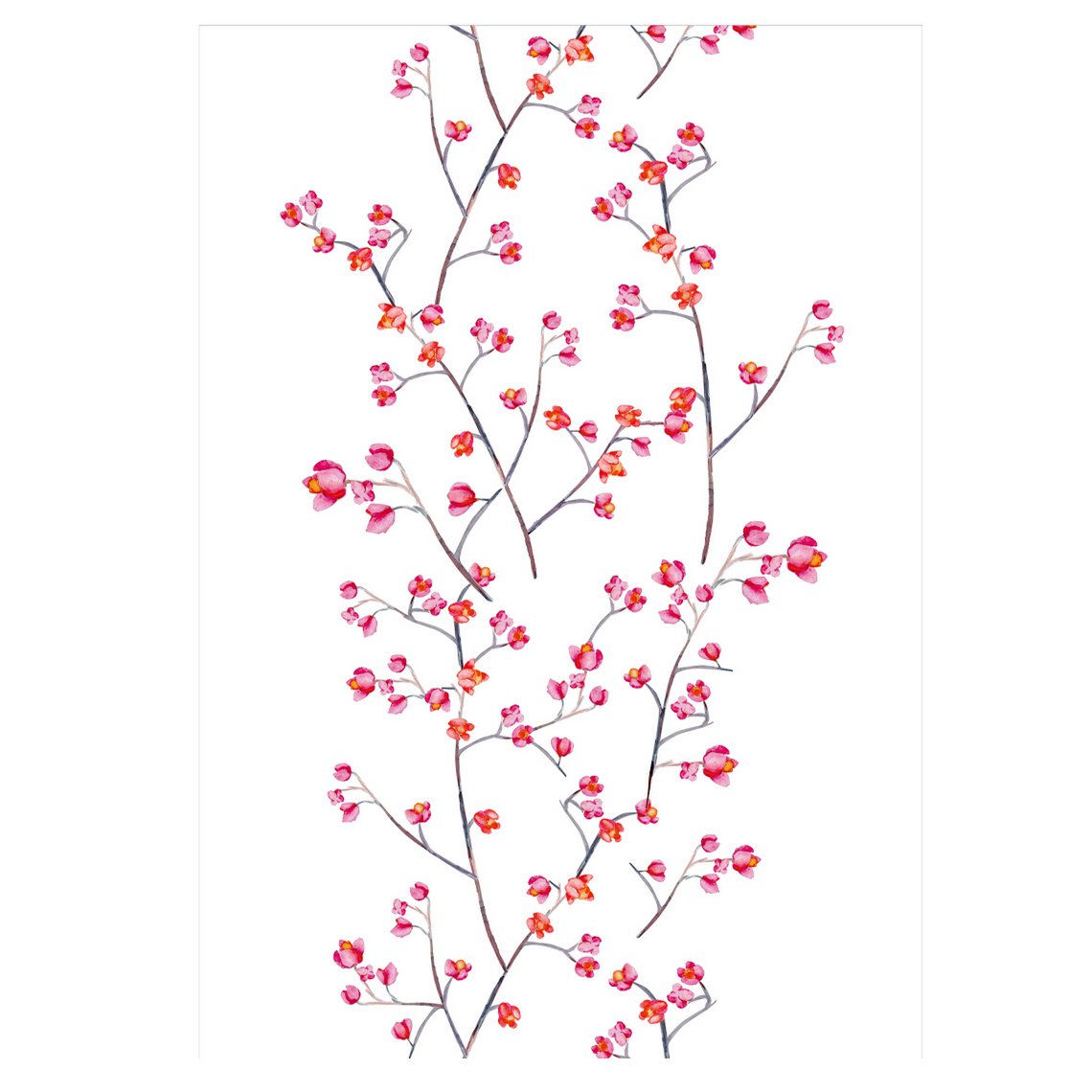 Kitchen Towel Branches White