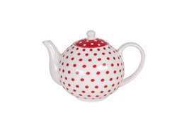 Porcelanowy czajniczek w kropki czerwony 1 litr Isabelle Rose