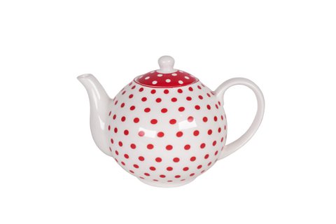 Porzellanteekanne Polka Dot rot 1 Liter Isabelle Rose