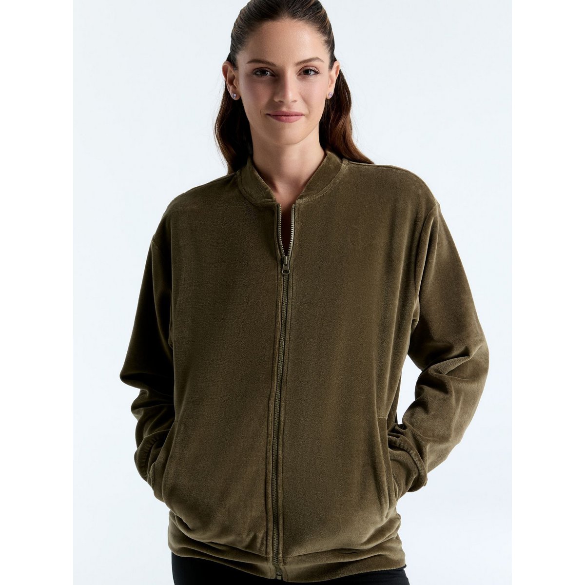 Unisex organic cotton velor jacket