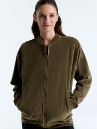 Unisex organic cotton velor jacket