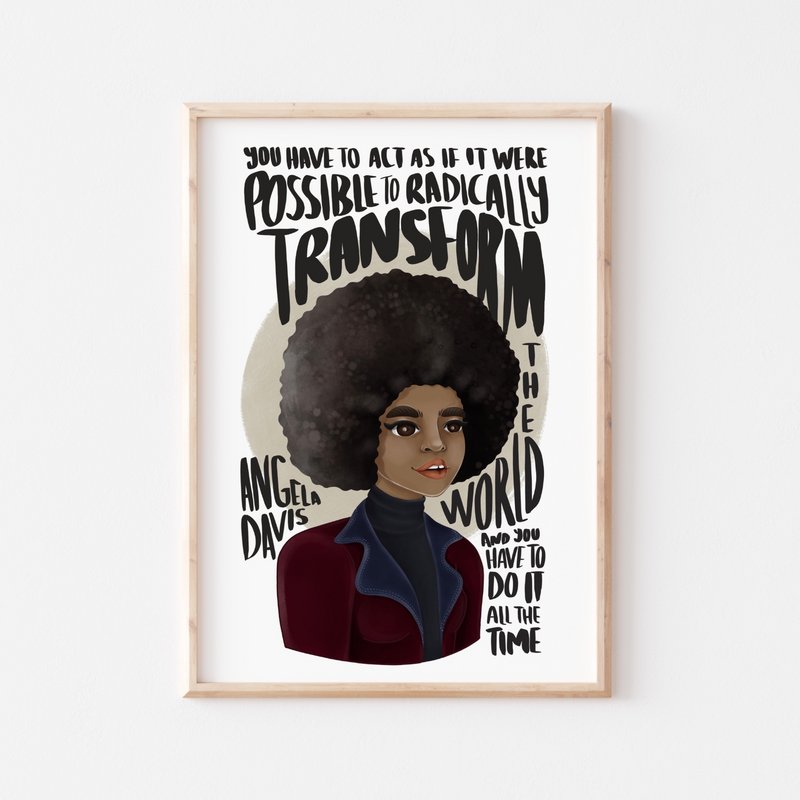 Angela Davis - Citazioni stampa artistica (A4)