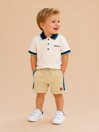 Baby Jongens Shorts "Semolina" (Side Stripe Detail)