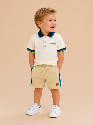 Baby Jongens Shorts "Semolina" (Side Stripe Detail)