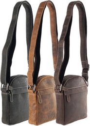 Borsa a tracolla a tracolla in pelle di bufalo colorata di cognac per uomini di arrigo - elegante copia della borsa