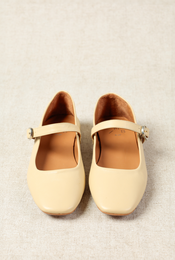 YOTA YELLOW – Mary-Jane-Ballerinas mit quadratischer Zehenpartie