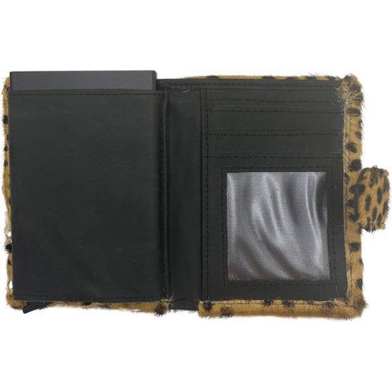 Miniwallet -Passdeneholder Dierprint Mattzwart
