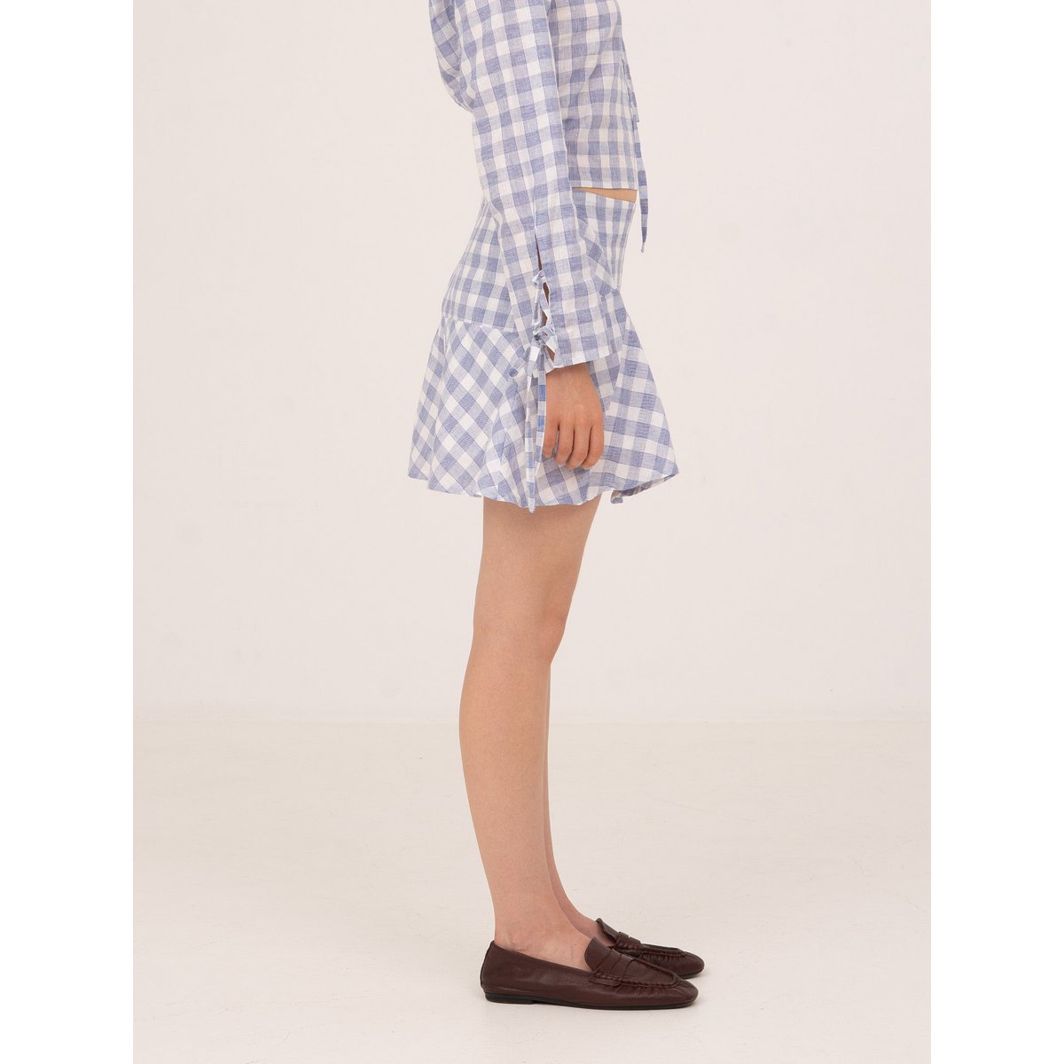 Pendle plaid blå mininederdel