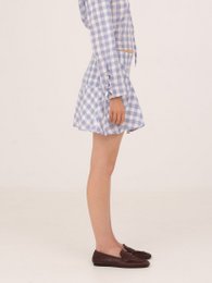 Pendle plaid blå mininederdel