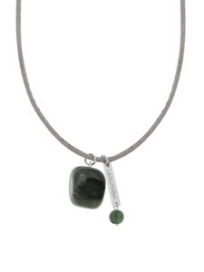 Edelstein-Halskette – Moosachat