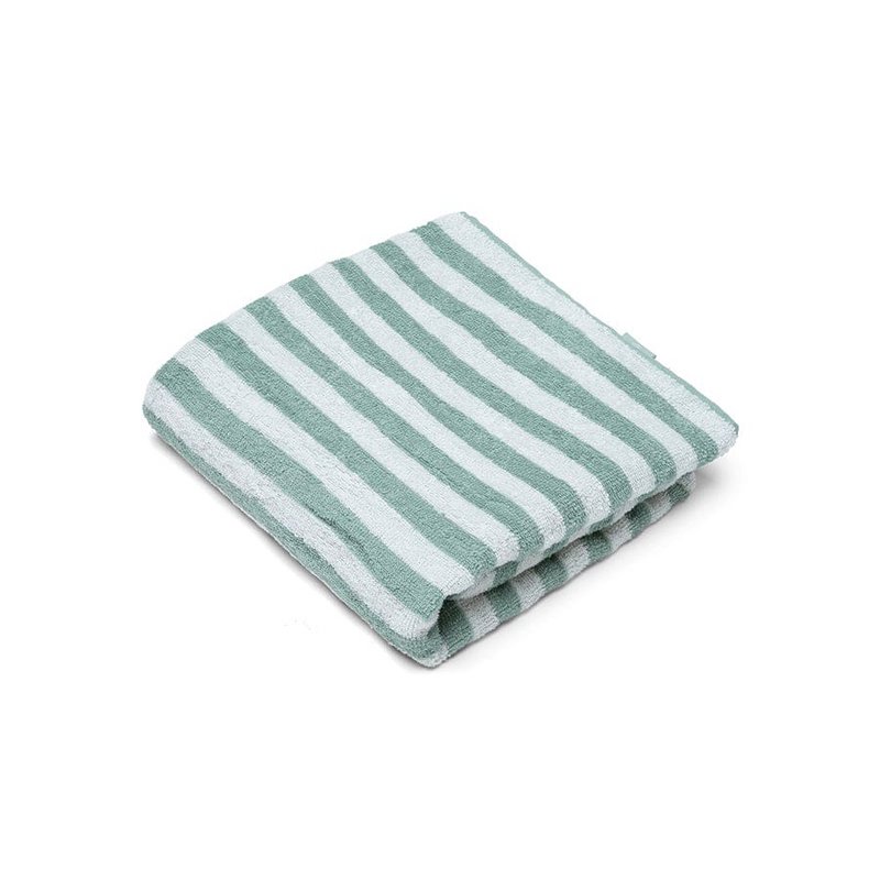 Beach Towel Cotton - Green - Resort Stripe - 135 x 65 cm