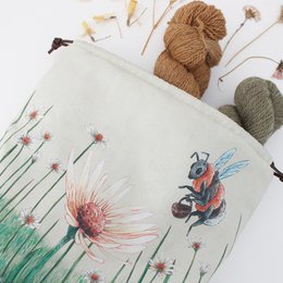 Bonnie the Bumblebee | Project Bag | Drawstring Bag