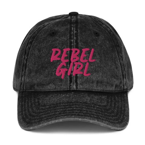 Vintage pet REBEL GIRL Vintage katoenen twill pet