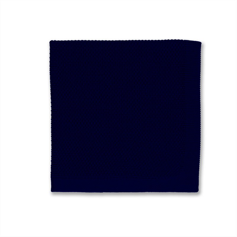 Navy blue knitted pocket square