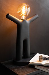 Lampa J-Line P'tit Maurice - żywica poliestrowa - czarna