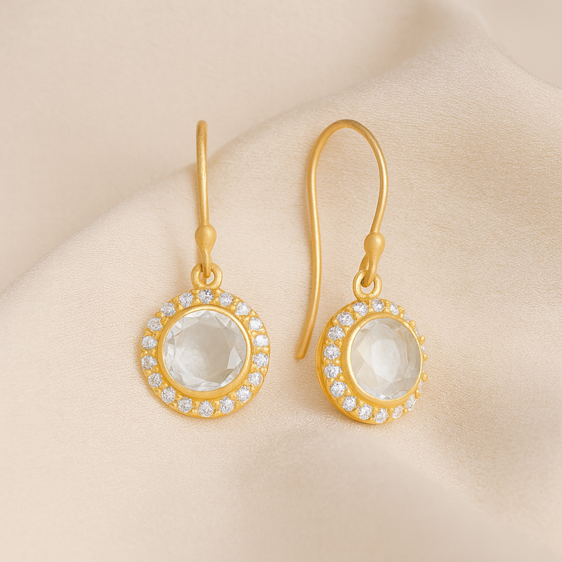 Daisy earrings quartz