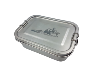 Brotdose "Piet", lunch box, Edelstahl, dicht, 800ml, Motiv Boat