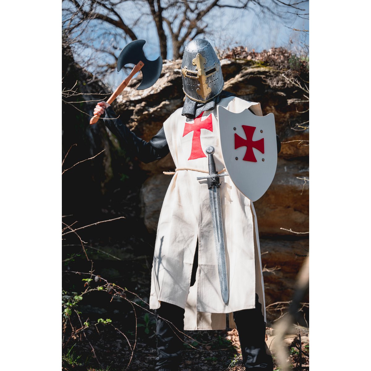 Shield Histrik L White avec Saint George Cross - ST584