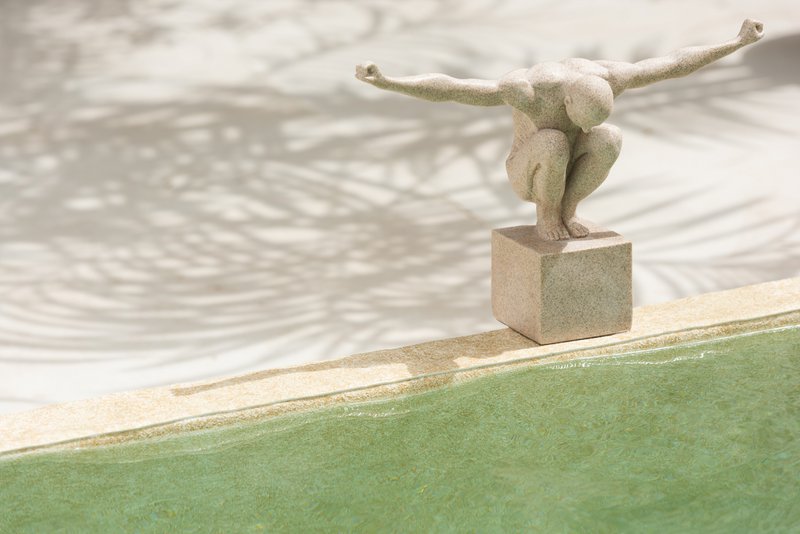 Decorazione J-Line Sporter - marmo - poliresina - beige -grande