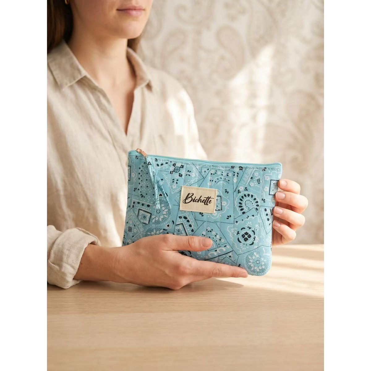 Estuche para lápices estampado Bichette de tela de colores Regalo acolchado