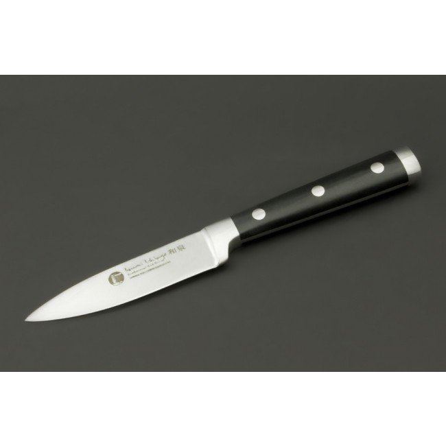 IZUMI ICHIAGO - 5-tlg. Santokumesser -Set "Professional Chef Knives" inkl..Bambus-Magnetmesserhalter und Wasserschleifstein