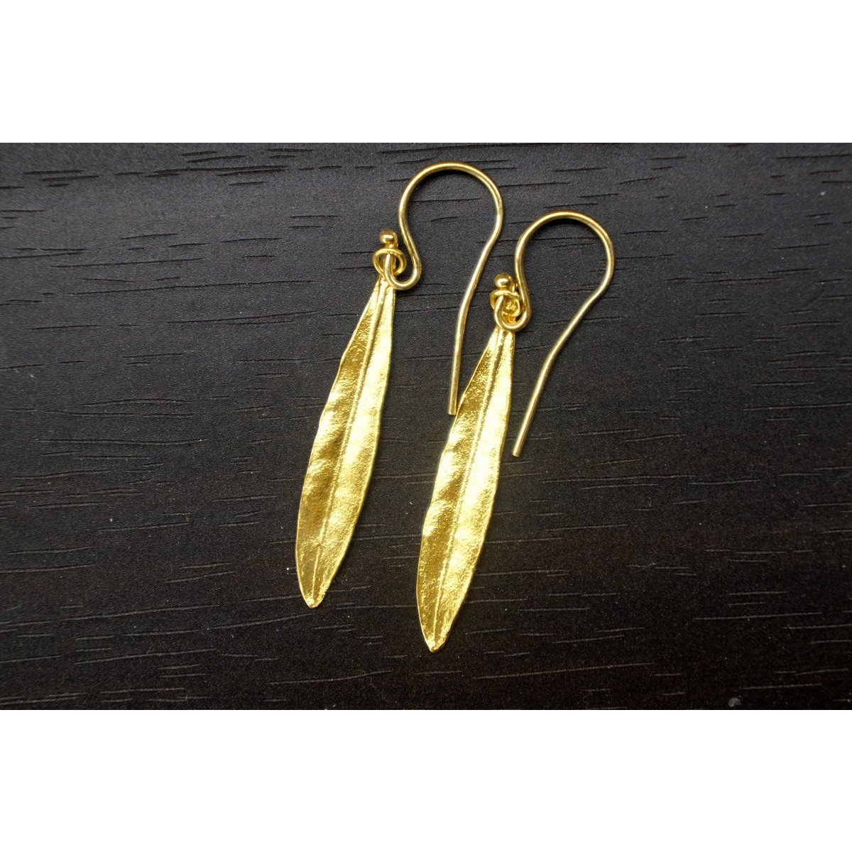 Gold & Silver Olive Leaf Earrings, Gold-Plated Sterling Silver Jewelry, Handmade Dangle Earrings, Gift for Her, Birthday Gift for Women