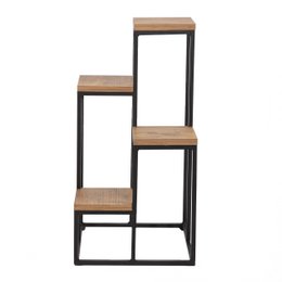 Metal plant rack with wooden etageres from Naturn Living | Etagere Plants | Spice rack | Flower rack indoor - outdoor | Plant stand | Plant column | Matt black