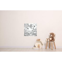Paintable self-adhesive poster - Forest animals