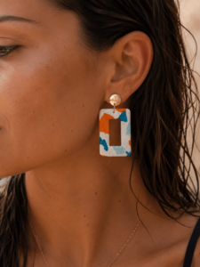 TERRAZZO – Gold Terrazzo Effect Clay Earrings