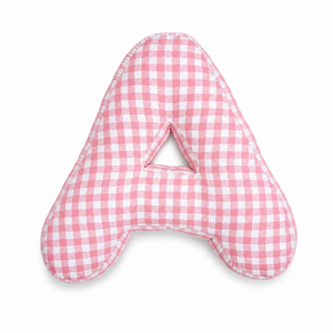 Buchstabenkissen Gingham Pink